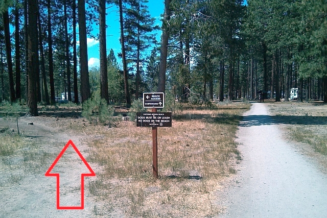 Turn left at beach sign, keep campground to your right.